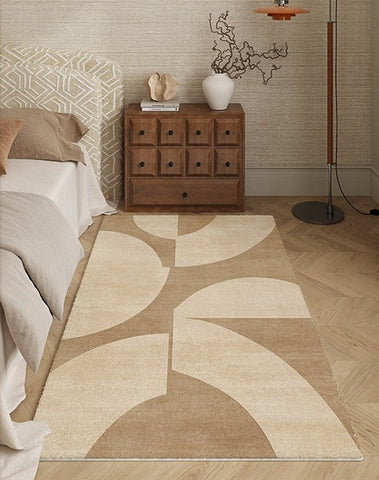 Contemporary Modern Rugs Next to Bed, Geometric Modern Rugs under Dining Room Table, Brown Modern Carpets for Office, Abstract Modern Rugs for Living Room-Art Painting Canvas