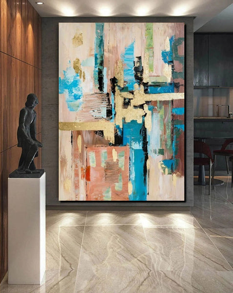 Abstract Paintings for Dining Room, Modern Paintings Behind Sofa, Palette Knife Canvas Art, Impasto Wall Art, Buy Paintings Online-Art Painting Canvas