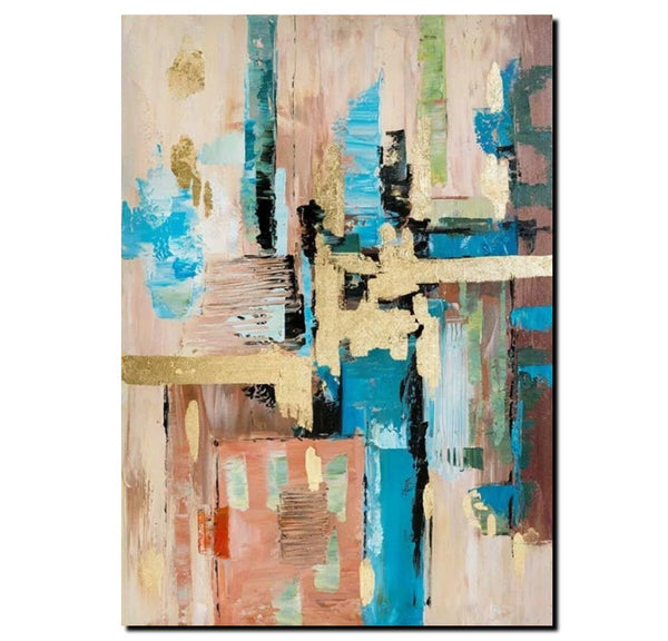 Abstract Paintings for Dining Room, Modern Paintings Behind Sofa, Palette Knife Canvas Art, Impasto Wall Art, Buy Paintings Online-Art Painting Canvas