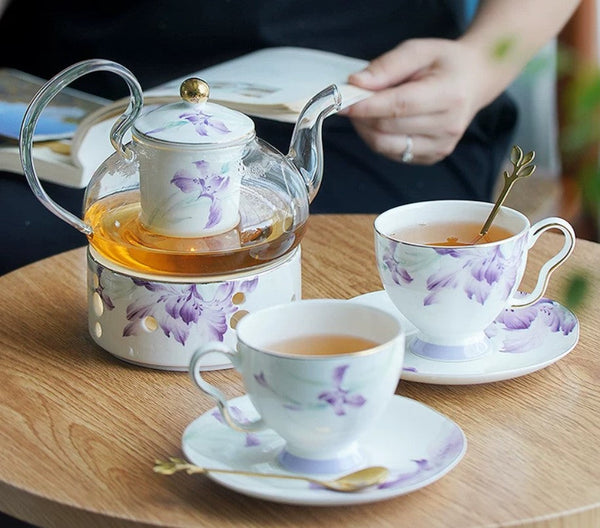 Luxury Tea Cup with Saucer, Elegant Coffee Cup, Porcelain Coffee Cup, Ceramic Tea Cup Set, Porcelain Tea cups, British Tea Cup Set, Afternoon Tea Cup with Saucer Set-Art Painting Canvas