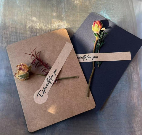 Original Handmade Dried Flower Greeting Cards, Beautiful Valentine's Day Greeting Card, Creative Birthday Greeting Card, Wedding Greeting Card, Unique Anniversary Greeting Card-Art Painting Canvas
