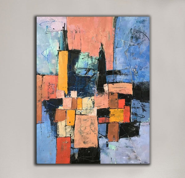 Simple Wall Art Ideas, Modern Abstract Painting, Contemporary Abstract Paintings for Living Room, Buy Art Online, Large Acrylic Canvas Paintings-Art Painting Canvas