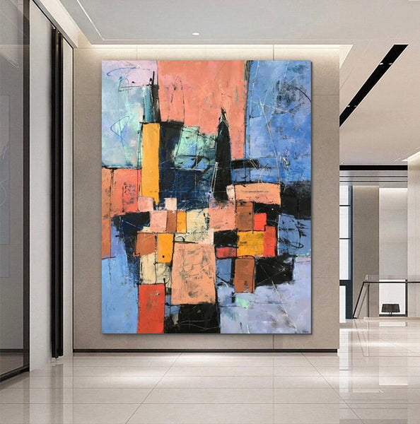 Simple Wall Art Ideas, Modern Abstract Painting, Contemporary Abstract Paintings for Living Room, Buy Art Online, Large Acrylic Canvas Paintings-Art Painting Canvas