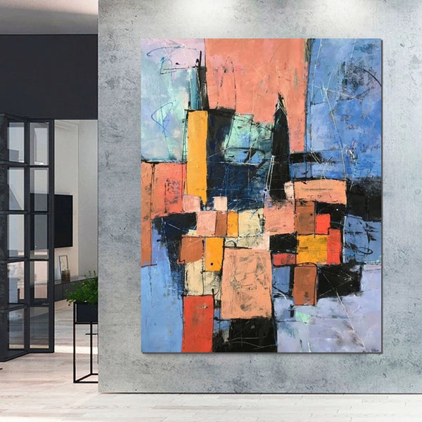Simple Wall Art Ideas, Modern Abstract Painting, Contemporary Abstract Paintings for Living Room, Buy Art Online, Large Acrylic Canvas Paintings-Art Painting Canvas