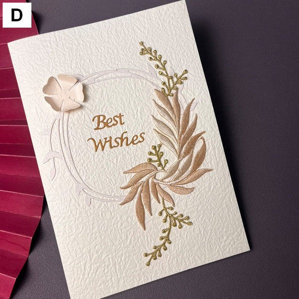 Best Wishes Embroidery Greeting Cards, Beautiful Greeting Cards to Friends, Creative Birthday Greeting Card, Original Handmade Embroidery Greeting Cards-Art Painting Canvas