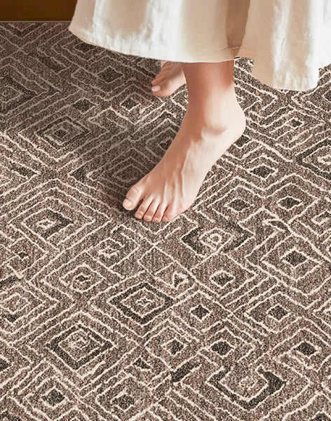 Large Modern Rugs for Living Room, Brown Modern Rug Ideas for Bedroom, Abstract Geometric Modern Rugs, Modern Rugs for Dining Room-Art Painting Canvas