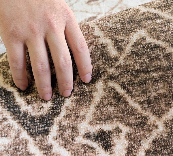 Large Modern Rugs for Living Room, Brown Modern Rug Ideas for Bedroom, Abstract Geometric Modern Rugs, Modern Rugs for Dining Room-Art Painting Canvas