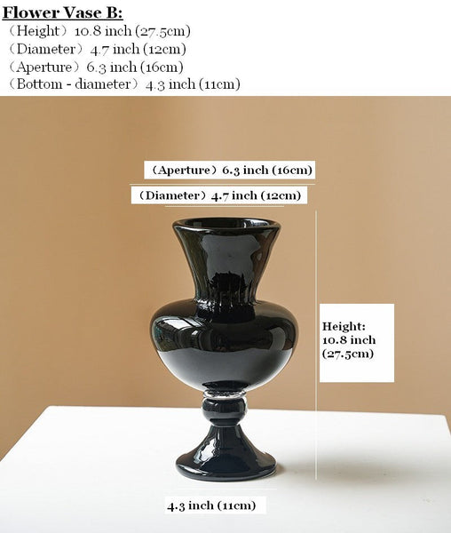 Handmade Modern Vases for Living Room, Modern Glass Vase for Flowers, Mid Century Glass Vases, Unique Decorative Glass Vase, Centerpiece Contemporary Vases on Table-Art Painting Canvas