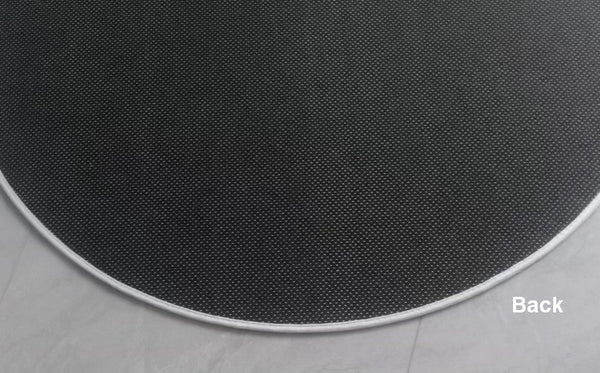 Modern Round Rugs under Coffee Table, Dining Room Modern Rugs, Gray Contemporary Round Rugs under Chairs, Circular Area Rugs for Bedroom-Art Painting Canvas