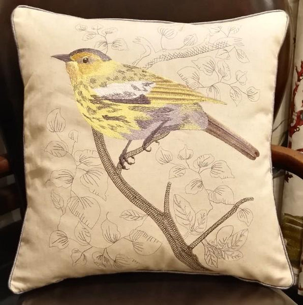 Pillows for Farmhouse, Living Room Throw Pillows, Decorative Sofa Pillows, Bird Throw Pillows, Embroidery Throw Pillows, Rustic Pillows for Couch-Art Painting Canvas