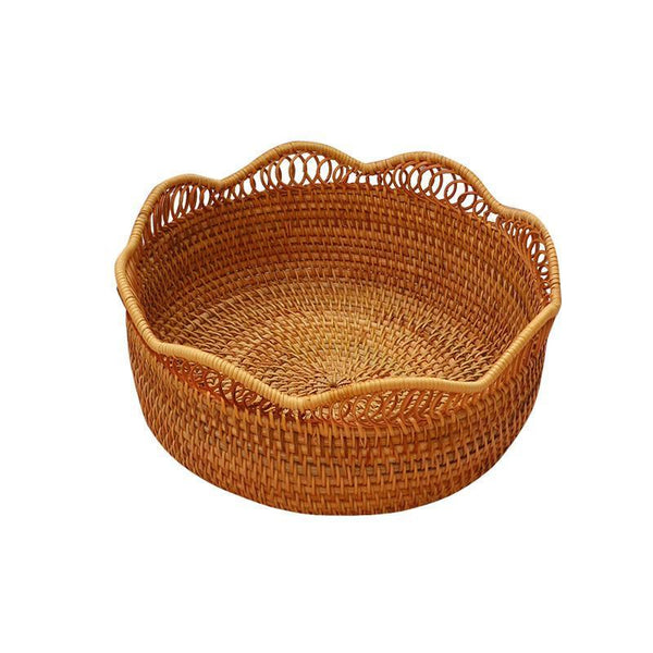 Round Storage Basket, Rattan Storage Basket for Shelves, Kitchen Storage Baskets, Woven Storage Baskets for Dining Room-Art Painting Canvas