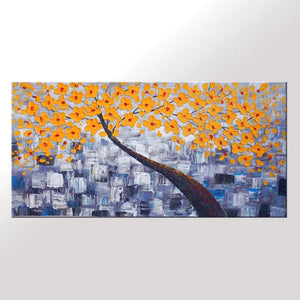 Flower Tree Painting, Abstract Art Painting, Art on Sale, Dining Room Wall Art, Art on Canvas, Modern Art, Contemporary Art-Art Painting Canvas