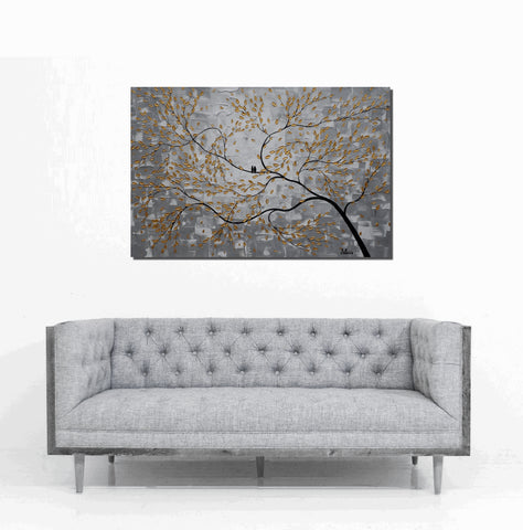 Large Art, Original Painting, Canvas Art, Abstract Painting, Abstract Art, Original Art, Wall Art, Canvas Painting, Love Birds Painting, Wedding Gift-Art Painting Canvas