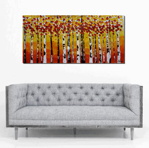 Large Painting, Oil Painting, Large Art, Wall Art, Canvas Painting, Wall Art, Abstract Art, Abstract Painting, Original Painting, Birch Tree-Art Painting Canvas