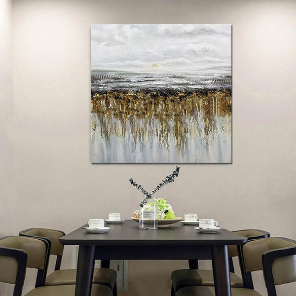 Heavy Texture Painting, Extra Large Paintings for Dining Room, Hand Painted Wall Art Painting, Modern Canvas Paintings for Living Room-Art Painting Canvas