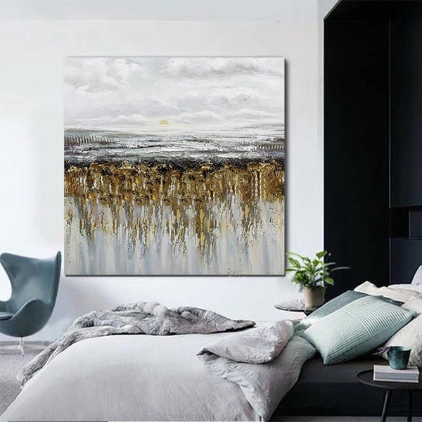 Heavy Texture Painting, Extra Large Paintings for Dining Room, Hand Painted Wall Art Painting, Modern Canvas Paintings for Living Room-Art Painting Canvas
