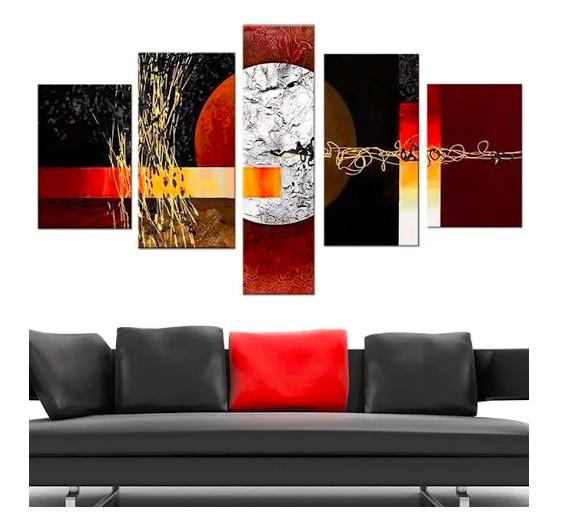 Multiple Wall Art Paintings, Red and Black Abstract Painting, Large Painting for Sale, Modern Abstract Paintings-Art Painting Canvas