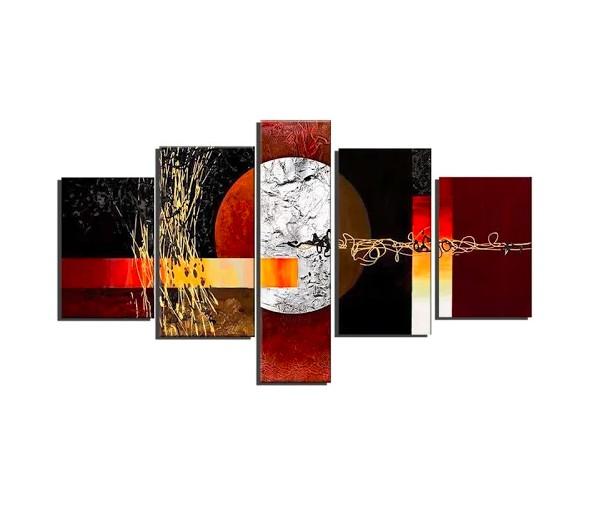 Multiple Wall Art Paintings, Red and Black Abstract Painting, Large Painting for Sale, Modern Abstract Paintings-Art Painting Canvas