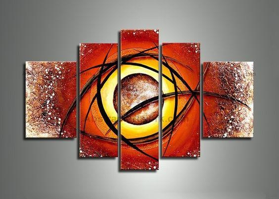 Large Modern Artwork, Abstract Painting for Sale, 5 Piece Canvas Wall Art, Living Room Canvas Painting, Heavy Texture Paintings-Art Painting Canvas