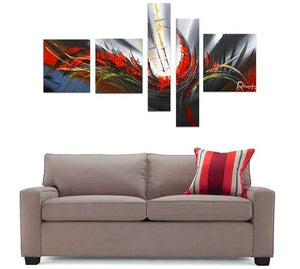 Abstract Canvas Painting, Simple Acrylic Art, 5 Piece Wall Painting, Canvas Painting for Living Room, Contemporary Modern Art-Art Painting Canvas