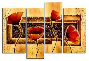 Flower Abstract Painting, Large Acrylic Painting, Flower Abstract Painting, Bedroom Wall Paintings, Heavy Texture Paintings-Art Painting Canvas