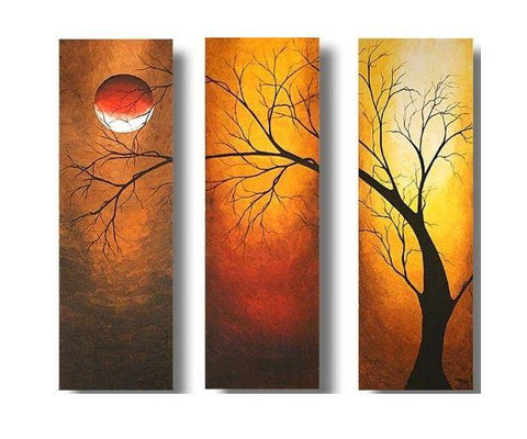 Acrylic Modern Paintings, Acrylic Wall Art Painting, Moon Painting, Tree Painting, Paintings for Bedroom-Art Painting Canvas