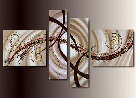 Simple Canvas Art Painting, Abstract Acrylic Paintings, 4 Piece Wall Art, Simple Modern Art, Large Paintings for Bedroom, Buy Painting Online-Art Painting Canvas