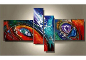 Abstract Canvas Painting, Large Acrylic Painting on Canvas, 4 Piece Abstract Art, Living Room Modern Paintings, Buy Painting Online-Art Painting Canvas