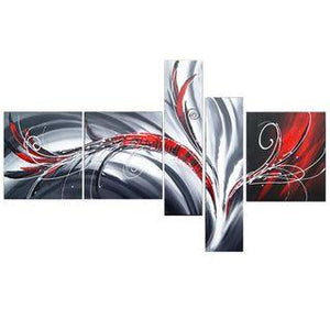 Large Canvas Painting, Abstract Lines, Modern Acrylic Art on Canvas, 5 Piece Wall Art Painting, Living Room Canvas Painting-Art Painting Canvas