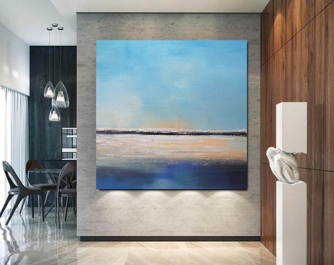 Bedroom Wall Painting, Original Landscape Paintings, Large Paintings for Living Room, Hand Painted Acrylic Painting, Seascape Canvas Paintings-Art Painting Canvas