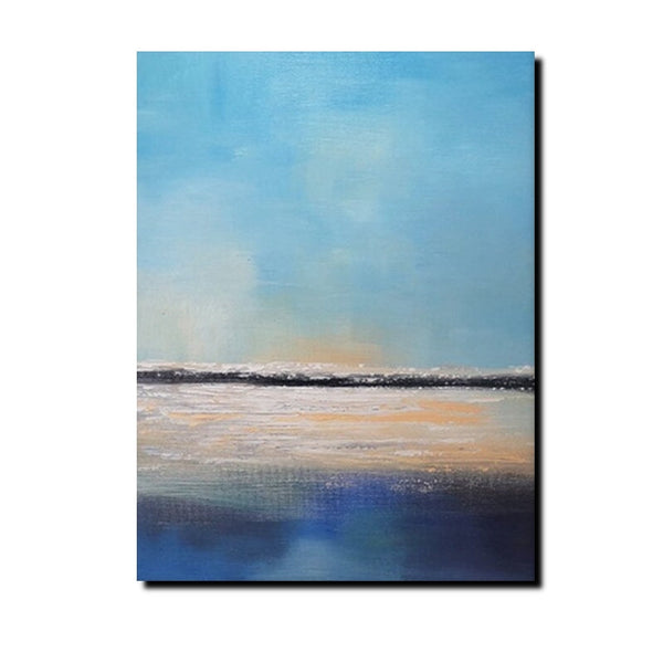 Simple Seascape Painting, Living Room Wall Art Painting, Landscape Canvas Paintings, Extra Large Acrylic Paintings, Bedroom Modern Paintings-Art Painting Canvas