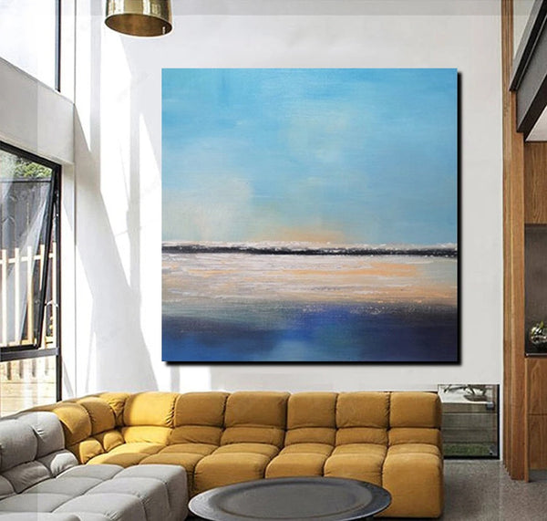 Bedroom Wall Painting, Original Landscape Paintings, Large Paintings for Living Room, Hand Painted Acrylic Painting, Seascape Canvas Paintings-Art Painting Canvas