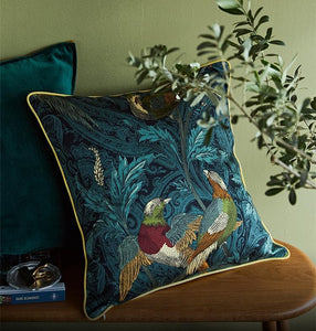 Nightingales Cotton Pillow Cover, Beautiful Decorative Throw Pillows, Decorative Sofa Pillows for Living Room, Bird Decorative Pillows-Art Painting Canvas