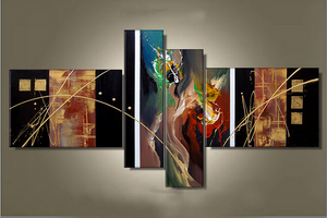 Canvas Art Painting, Large Wall Art Paintings on Canvas, Abstract Painting for Living Room, Acrylic Artwork on Canvas, 4 Piece Wall Art, Hand Painted Art-Art Painting Canvas