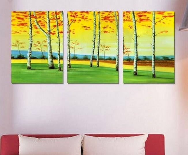 Landscape Painting, Autumn Art, Canvas Painting, Wall Art, Large Painting, Living Room Wall Art, Modern Art, 3 Piece Wall Art, Abstract Painting, Home Art Decor-Art Painting Canvas