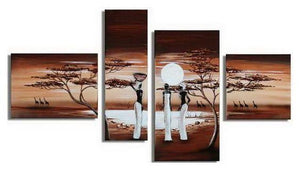 African Sunset Painting, African Painting, Living Room Wall Art, Canvas Art Painting, Landscape Canvas Paintings-Art Painting Canvas