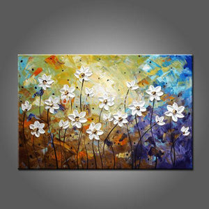 Daisy Flower Painting, Acrylic Flower Paintings, Bedroom Wall Art Painting, Flower Painting Abstract, Wall Art Paintings-Art Painting Canvas