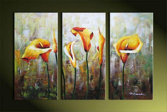 Modern Wall Art Painting, Calla Lily Flower Paintings, Acrylic Flower Art, Flower Painting Abstract-Art Painting Canvas