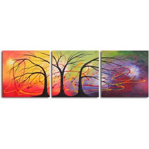 Acrylic Painting Abstract, 3 Piece Wall Art, Paintings for Living Room, Landscape Paintings, Hand Painted Canvas Painting-Art Painting Canvas