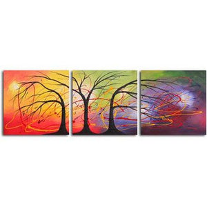 Acrylic Painting Abstract, 3 Piece Wall Art, Paintings for Living Room, Landscape Paintings, Hand Painted Canvas Painting-Art Painting Canvas