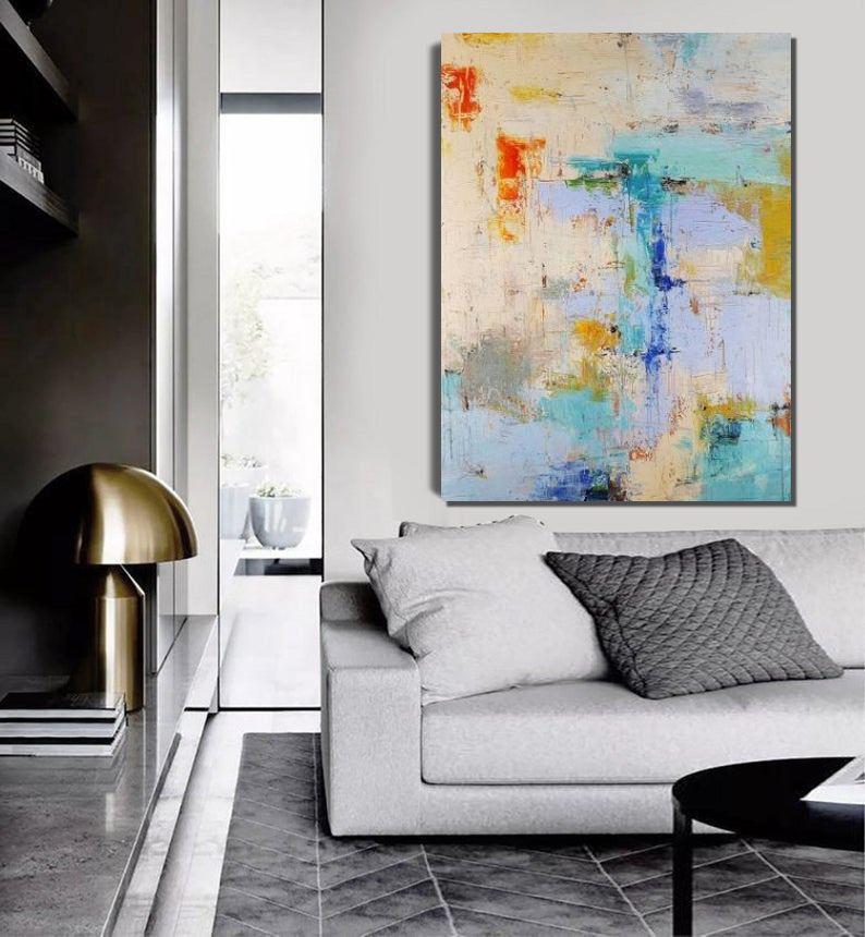 Extra Large Paintings for Bedroom, Abstract Acrylic Painting, Hand Painted Wall Painting, Modern Abstract Art-Art Painting Canvas
