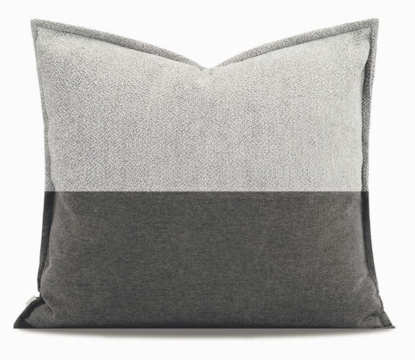 Simple Throw Pillow for Interior Design, Grey Black Decorative Throw Pillows, Modern Sofa Pillows, Contemporary Square Modern Throw Pillows for Couch-Art Painting Canvas