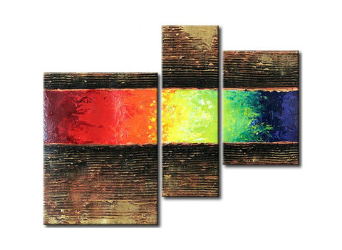 Canvas Paintings for Dining Room, Acrylic Painting Abstract, 3 Piece Wall Art, Modern Paintings, Hand Painted Wall Art-Art Painting Canvas