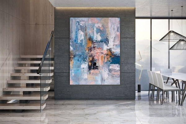 Modern Abstract Artwork, Large Acrylic Painting Behind Sofa, Huge Paintings for Bedroom, Hand Painted Wall Art Painting-Art Painting Canvas