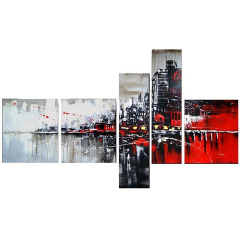 Living Room Wall Art, Cityscape Painting, Modern Paintings, Contemporary Wall Art Painting, Acrylic Artwork-Art Painting Canvas