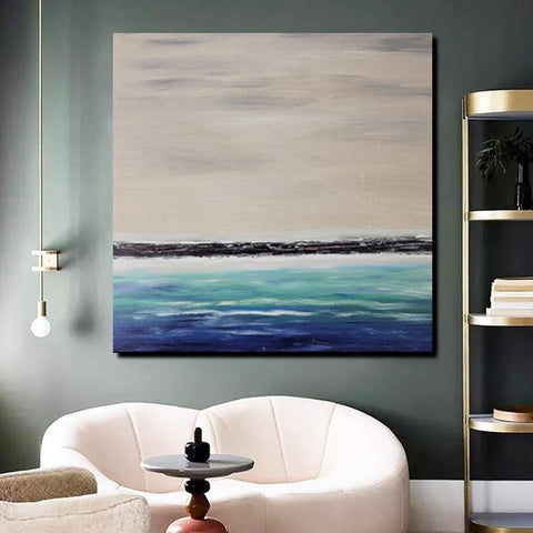 Living Room Wall Art Painting, Original Landscape Paintings, Large Paintings for Sale, Simple Abstract Paintings, Seascape Acrylic Paintings-Art Painting Canvas