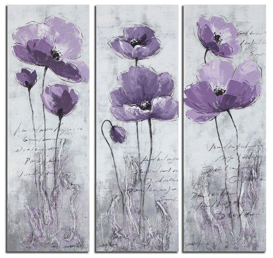 Purple Flower Painting Abstract, Flower Paintings, Acrylic Wall Art Painting, Modern Paintings-Art Painting Canvas