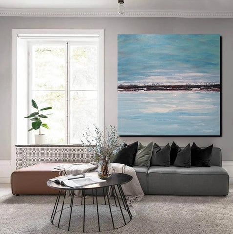 Large Paintings for Sale, Simple Abstract Paintings, Seascape Acrylic Paintings, Living Room Wall Art Painting, Original Landscape Paintings-Art Painting Canvas