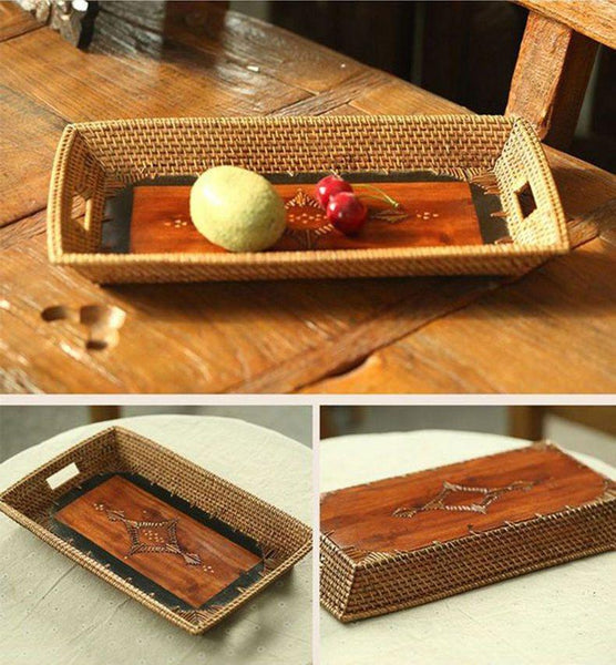 Indonesia Hand Woven Storage Basket, Natural Fiber Baskets, Small Rustic Basket-Art Painting Canvas