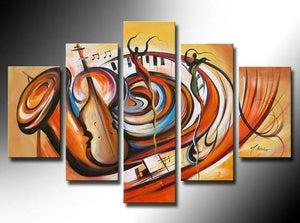 Hand Painted Canvas Painting, Music Painting, Large Abstract Painting, Acrylic Painting on Canvas-Art Painting Canvas